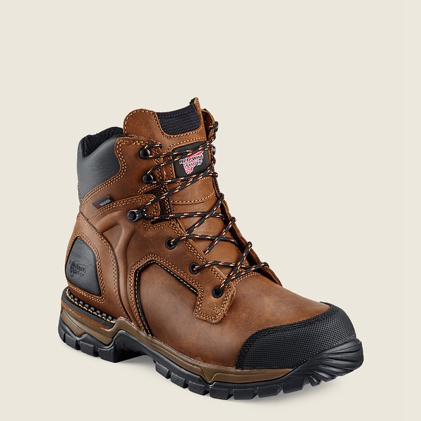 Red Wing Safety Boots Brown/Black - Mens Flexforce® - 6-inch Waterproof Toe - 6194-ZLXIR